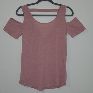 Blue lemon cold shoulder/ open back blouse